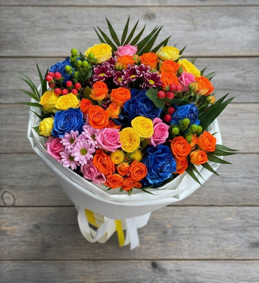 Букет цветов из: Розы и Хризантемы в Клявлино