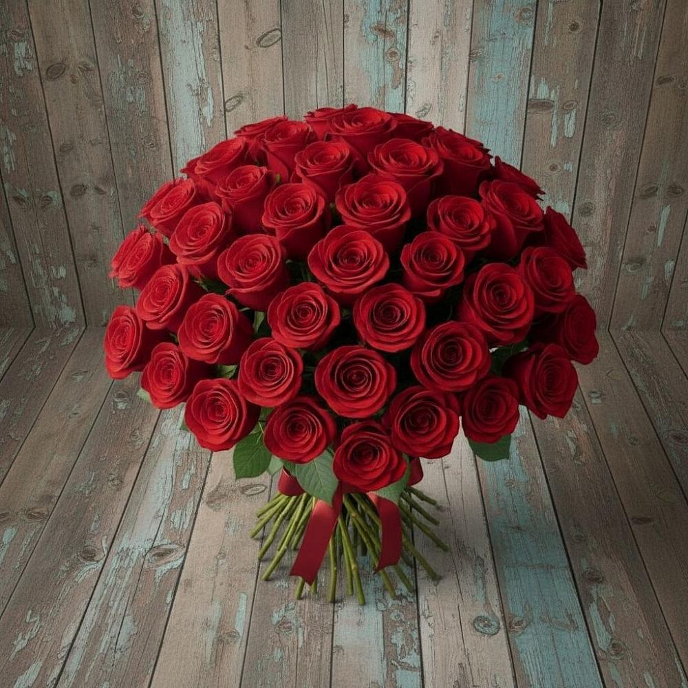 Букет 55 Красных роз Фридом в Клявлино