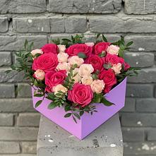 Цветочная композиция из Розы в коробке в Клявлино
