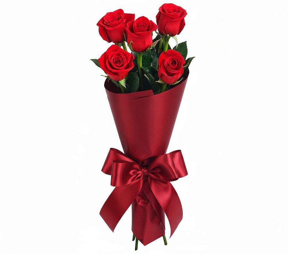 Букет 5 Красных роз Эдлесс Лав в Клявлино