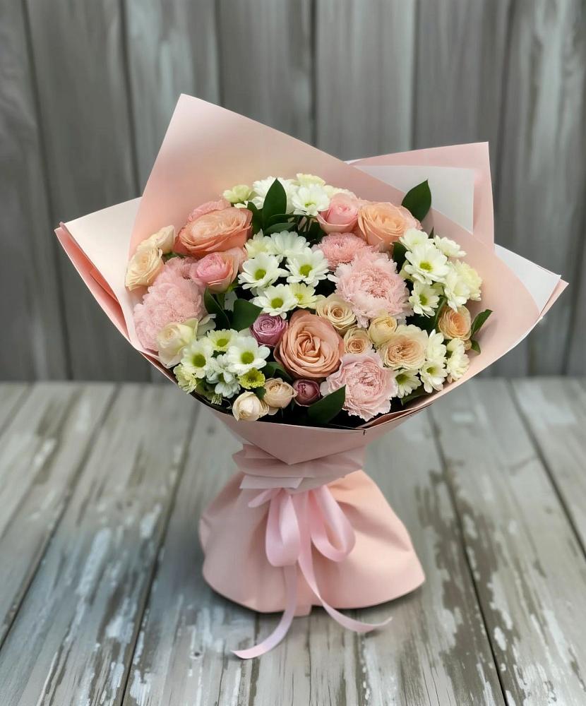 Букет цветов из: Гвоздики, Розы и Хризантемы в Клявлино