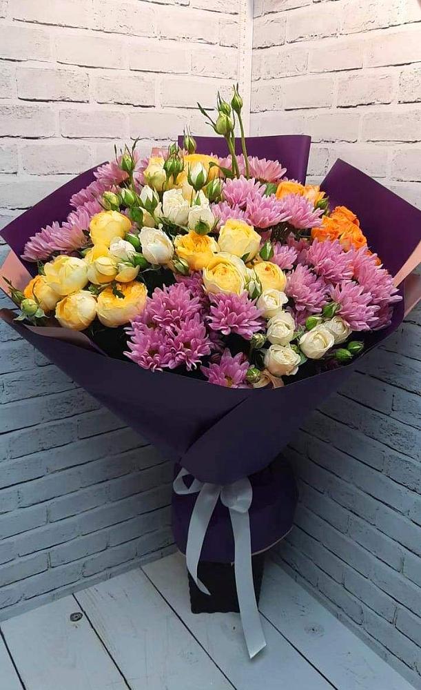 Букет цветов из: Хризантемы и Розы в Клявлино