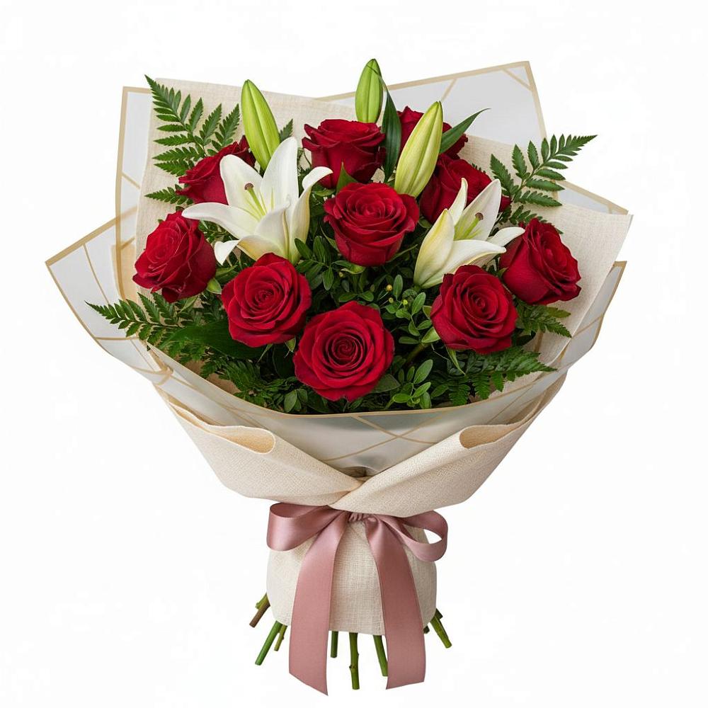 Букет цветов из: Лилии и Розы в Клявлино