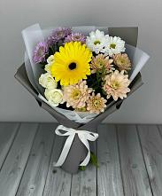 Букет цветов из:  Розы, Герберы и Хризантемы #REPLACE_PRED# Клявлино