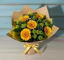 Букет цветов из:  Герберы и Хризантемы в Клявлино