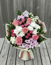 Букет цветов из:  Альстромерии, Гвоздики, Розы и Хризантемы #REPLACE_PRED# Клявлино