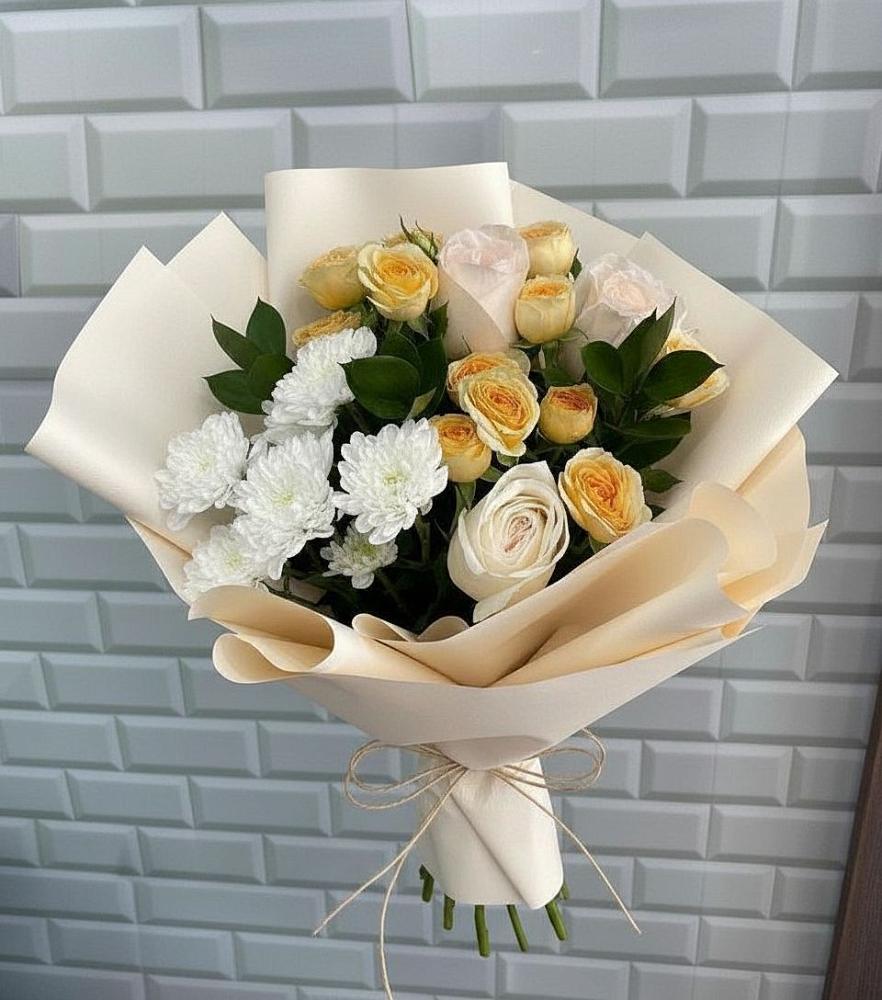 Букет цветов из: Розы и Хризантемы в Клявлино