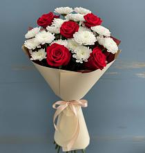 Букет цветов из:  Розы и Хризантемы #REPLACE_PRED# Клявлино