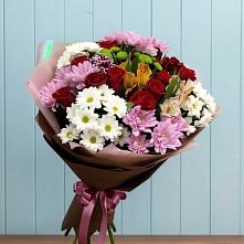 Букет цветов из:  Розы, Хризантемы и Альстромерии в Клявлино