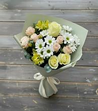 Букет цветов из:  Альстромерии, Розы и Хризантемы в Клявлино