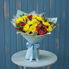 Букет цветов из:  Альстромерии и Хризантемы в Клявлино